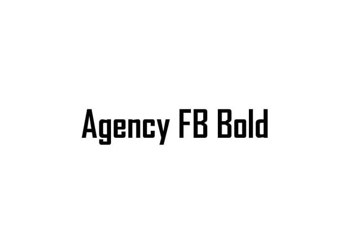 Agency FB Font FamilyFree Download