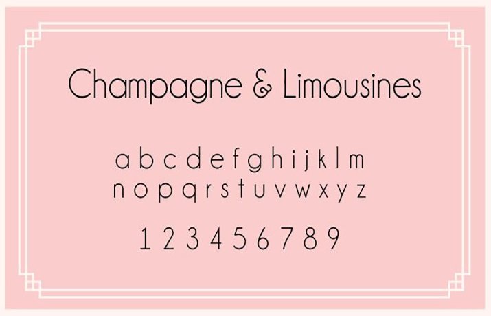 Champagne And Limousines Font Free Download