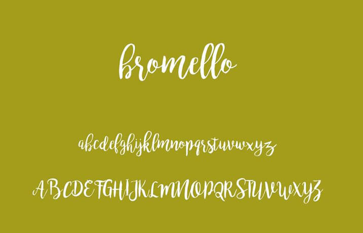 bromello free font glyphs