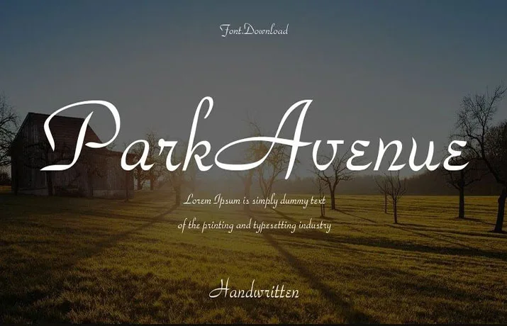 Park Avenue Normal Font Family Free Download